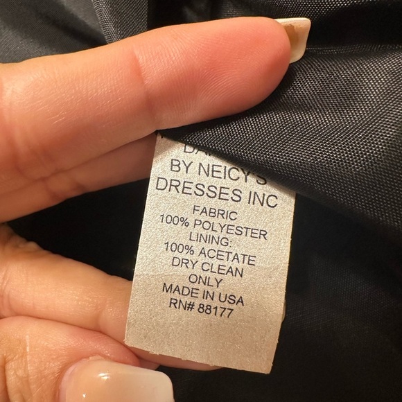 Vtg 80’s Daniela by Neicy’s Skirt Suit Black White Satin Rhinestone Lapel Sz 16 - Picture 5 of 14